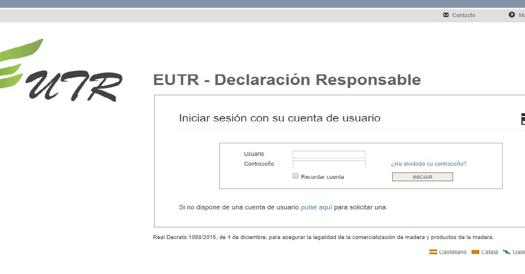 Paralizado el plazo de presentación de las Declaraciones Responsables para cumplimiento de EUTR. PLAZO REANUDADO. FIN 18 DE JUNIO