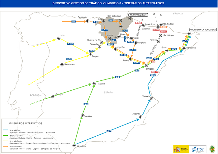 Restricciones al tránsito de vehículos pesados en Navarra por la cumbre del G7